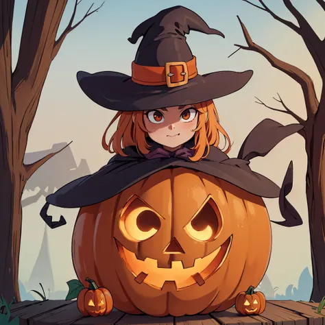 ((masterpiece,highest quality)), absurd,
no humans,  pumpkin, halloween,  witch hat, 
alone, view your viewers, 
structure of th...