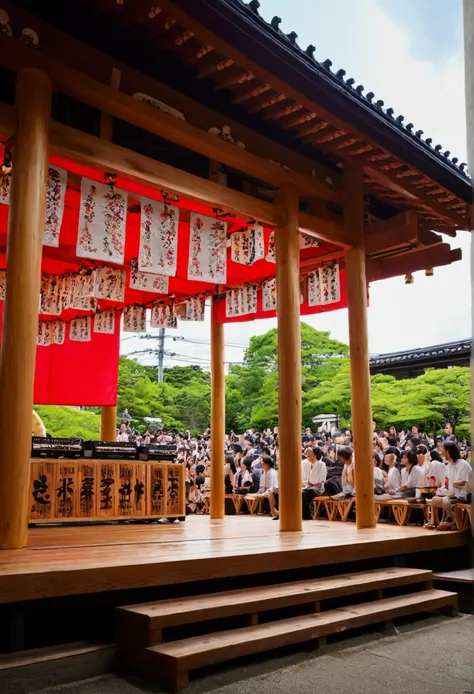 Japan、Festivals、Bon dance、Open Stage、wooden、Heights