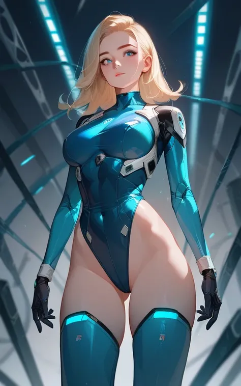 girl, ultron suit, blonde, blue eyes, Hyper Realistic, masterpiece, leotard