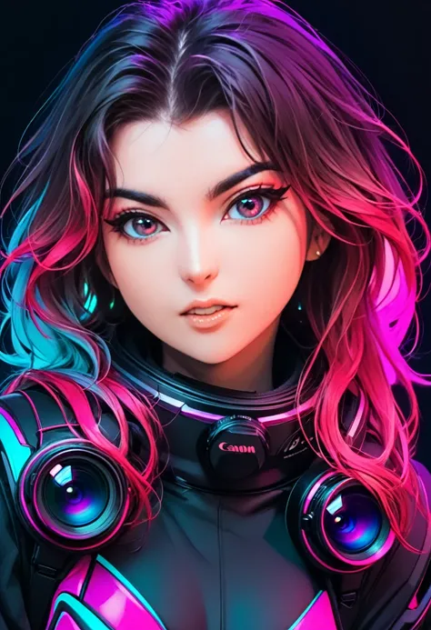 beautiful neofuturistic woman, same ol’ mistakes, vibrant colors, beautiful contours, smooth gradients, high contrast, depth of ...