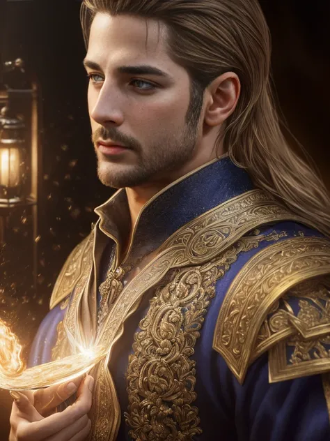 a man with magical powers to heal any wound or sickness, highly detailed portrait, beautiful detailed eyes, beautiful detailed lips, extremely detailed face, longeyes lashes, fantasy, digital art, cinematic lighting, realistic, photorealistic, photo-realis...