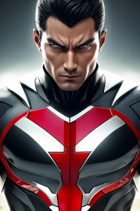 ultraman tiga,man in black suit,handsome man,detailed facial features,intense glowing eyes,sharp facial structure,muscular body,dynamic pose,dramatic lighting,cinematic composition,dark moody atmosphere,high contrast,digital art,photorealistic,8k, (best qu...