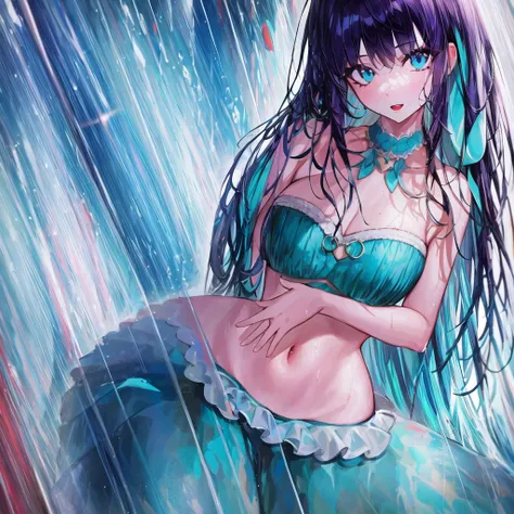 ((Highest quality, 8k, masterpiece:1.3)), concentrated:1.2, Perfect Body Beauty:1.4, Hips:1.2, ((Layered Haircut, chest:1.2)), (Wet clothes:1.1) , (rain, street:1.3), Bandeau dress: 1.1, Highly detailed face and skin texture, Beautiful Eyes, double eyelid,...