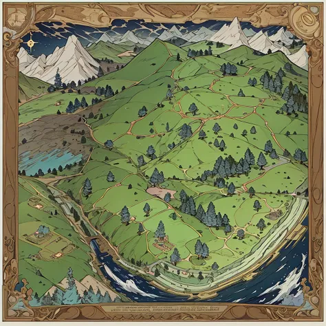 An ancient geographical map of a dark forest with strange markings. The forest has a strange shape similar to the outline of the city. Three thin rivers of time are marked there. Which cross the forest and stretch further.
There are five narrow roads that ...