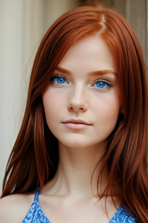 European blue eyed redhead girl 