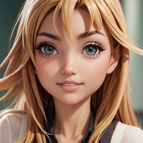 a close-up of&#39;une femme aux longs cheveux blonds tenant une tasse, un rendu 3d inspiré de wlop, trend on the cg company, art...