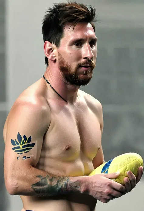 Messi with his penis in his hand