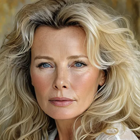 Old beautiful woman, portrait, iperrealistic, Old Kim Basinger