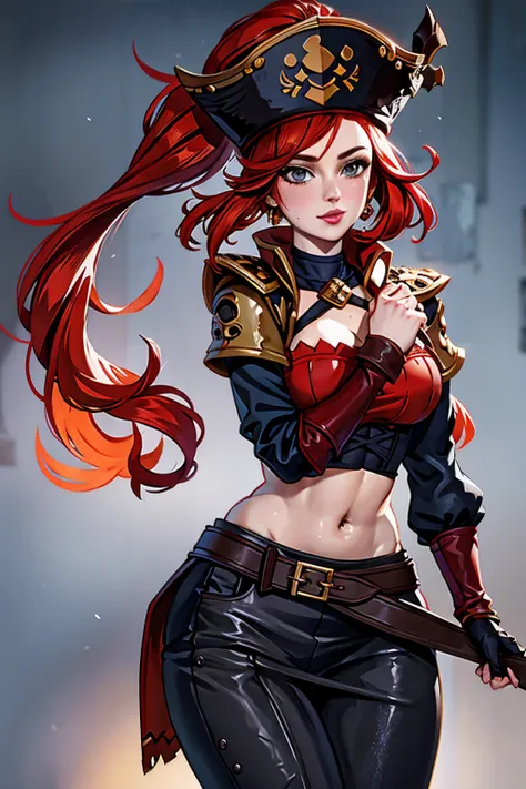 8k quality, ginger woman with freckles,lovely and beautiful fas,frekles 28 year old,red hair,double tails, practical pirate clot...