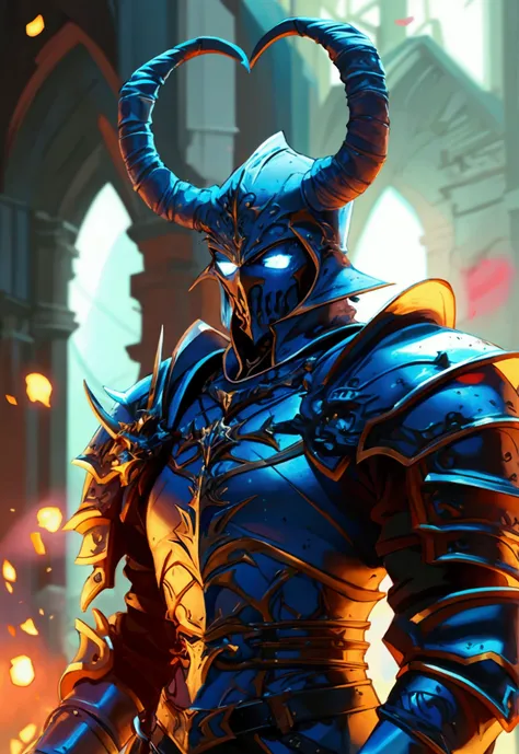 Death Knight, illustrazione di concept art a corpo intero del Death Knight. Il personaggio ha proporzioni corporee perfette, alto, snello e muscoloso. Il personaggio indossa una splendida armatura integrale viola scuro con molti dettagli intricati e abbell...