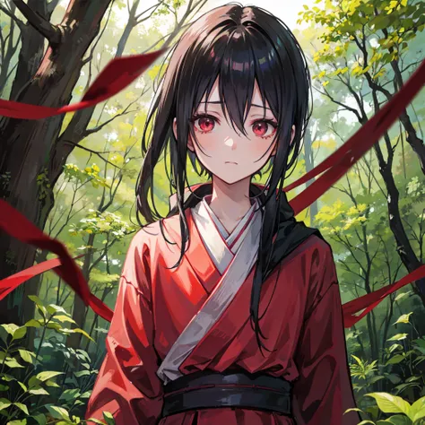 Itachi uchiha in a forest 