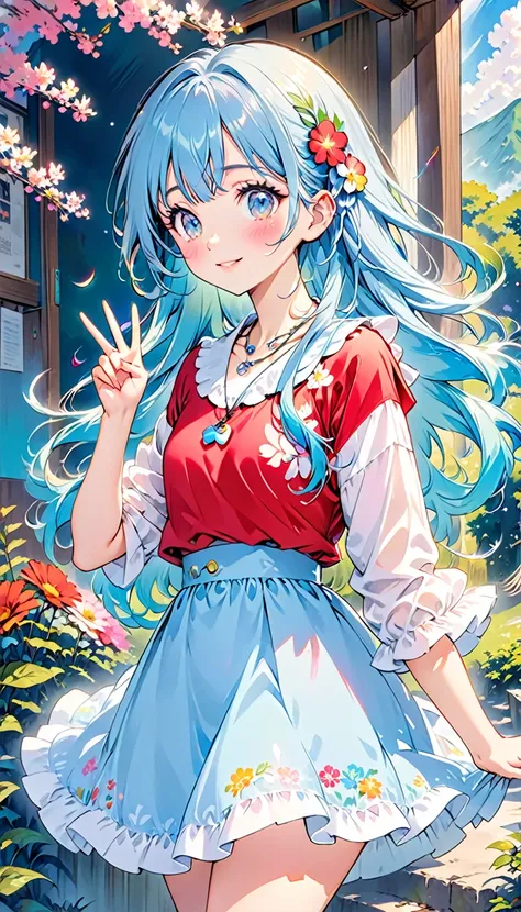 masterpiece, best quality, extremely detailed, (illustration, official art:1.1), 1 girl ,(((( light blue long hair)))), ,(((( light blue long hair)))),light blue hair , , long hair ((blush)) , cute face, big eyes, masterpiece, best quality,(((((a very deli...