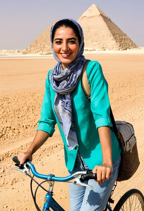 woman riding a bicycle in egypt