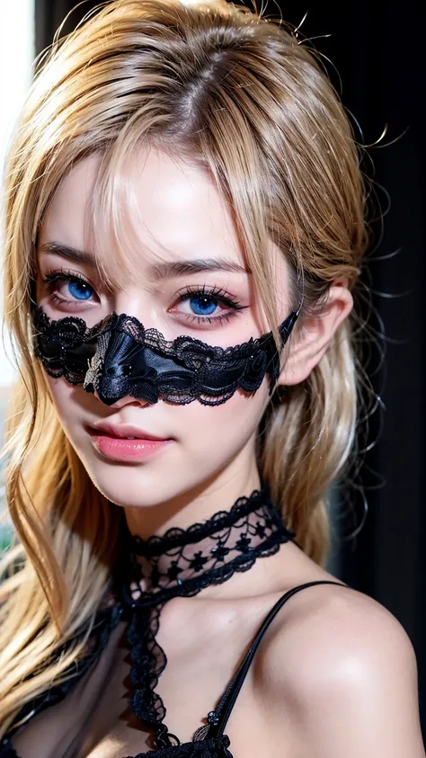 whole body、whole body写真、Front view、Masquerade、wearing a mask on his face、black venetian mask、Black Lace Eye Mask、Dancing、Wet with sweat、Sweaty、大人のwoman、Glowing Skin, (Detailed face),tattoo, jewelry, , night, blonde, Wavy Hair, beautiful soldier, attractive...