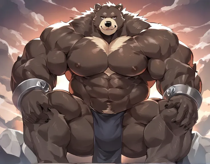 Black Bear，personification，Strong Man，Bodybuilder。