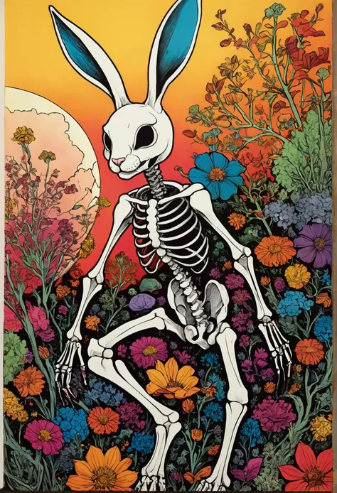 I would like an image of the very colorful comic style ternurines and one that is a skeletal rabbit