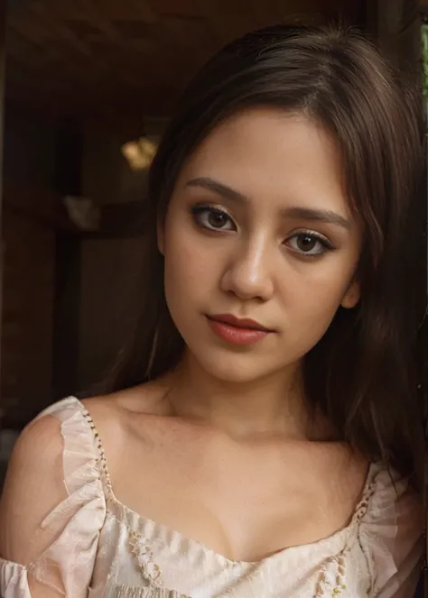 A beautiful and serene portrait of a young Vietnamese woman wearing a traditional dress, set against the backdrop of the Gelati Monastery. The image is a masterpiece, with exquisite attention to detail and a photorealistic quality that captures the essence...