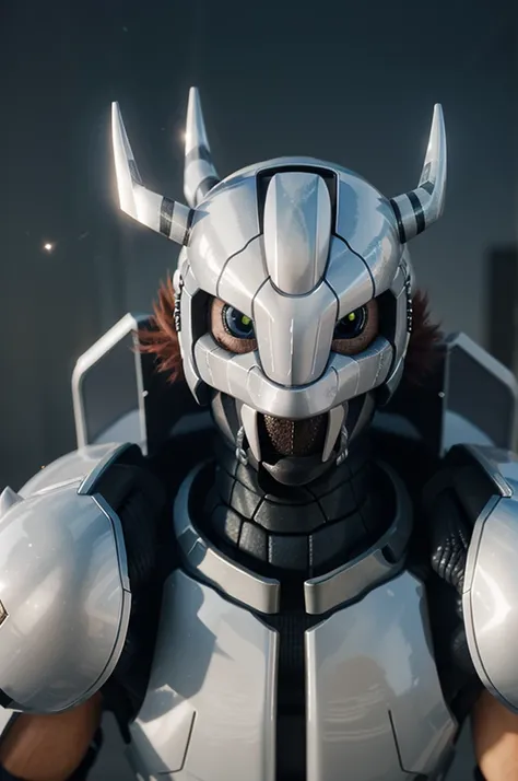 Masterpieces,official art,anthro,male,(wargreymon:1.2),Delicate face,Delicate eyes,helmet, armor, horn, digimon, upper body, depth of field, perfect lighting, light particles,(best quality),(masterpiece),(ultra detailed),sharp focus,light particles 