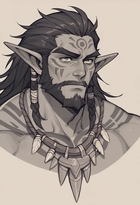 score_9, score_8_up, score_7_up, score_6_up, score_5_up, score_4_up, League of Legends ,Drak Elf Male tribal, Concept ART  ,daddy face, tribal tattoo on face ,