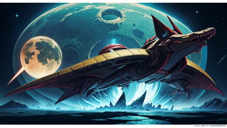 an alien ship, from the villainous humanoid snake invading the earth, inspired by Dragon Ball, art by Akira Toryama, high quality image