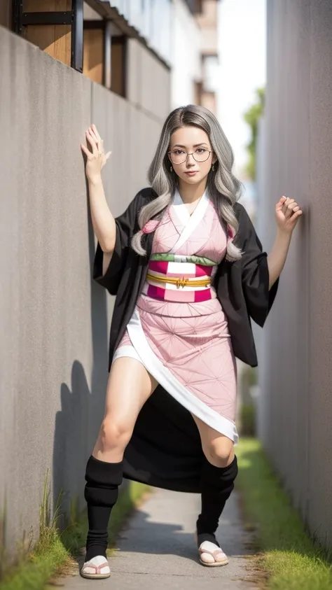 Cute Japanese female, (16 years old), (Very cute face), white moist skin, looking at camera, melancholy expression, (Pink bright eyes: 1.4), (Black framed glasses: 1.3)
BREAK,
(Parkour), (Very beautiful berserker female: 1.3), (Dynamic pose: 1.3),
BREAK,
(...