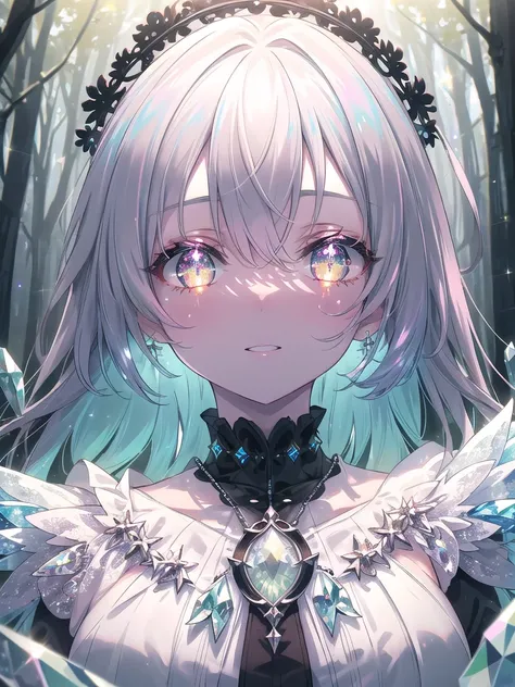 ((8k, best quality, master piece: 1.3)),super high resolution,(1 girl, solo), (colorshift eyes, hyperdetailed, expressive sparkling, glitter, glowing eyes), ultra detailed eyes, ultra-detailed face, random hair, ((pastel color)),Gothic dress, velvet, lace,...