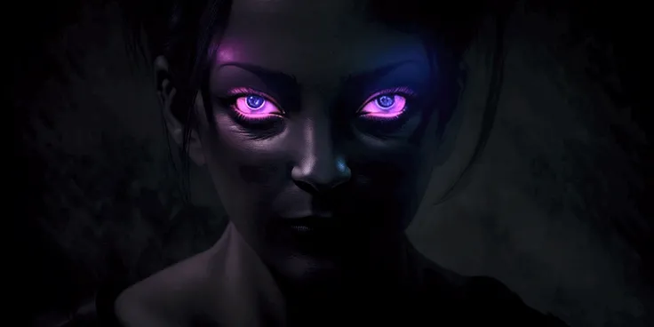 (Frontal focus), (in dark:1.6), Hyper-realistic photo realistic portrait, dynamic lighting, art station, posters, volumetric lighting,  very detailed, 4K, awardwinning, pink and blue butterflies