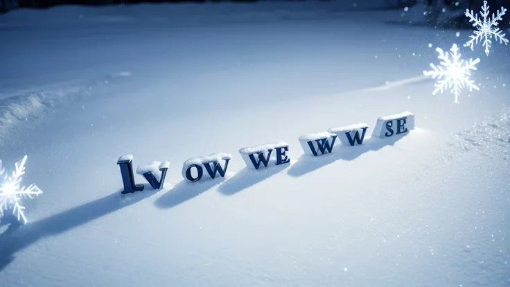 Write the word snow in the center of the illustration and add details of ice and snowflakes to create a YouTube banner.