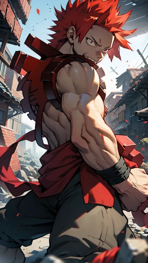 kirishima of my hero academia, adult, angry, unbreakable