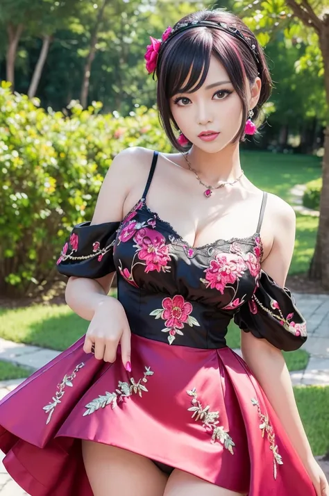 (masterpiece:1.4), (best quality:1.4), ultra high res, ultra high resolution, ((detailed facial features)), HDR, (realistic, photorealistic, photo-realistic:1.37), full body Esbian, sexy Thai model, (-anime), vivid colors, ((vivid colors multicolor (red, f...