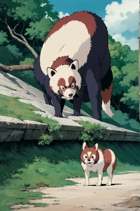 (((ghibli style))),animal，Red panda