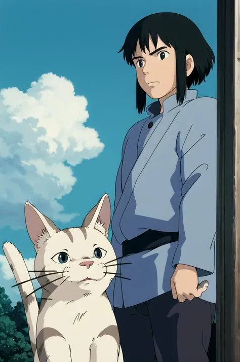 (((ghibli style))),A cat