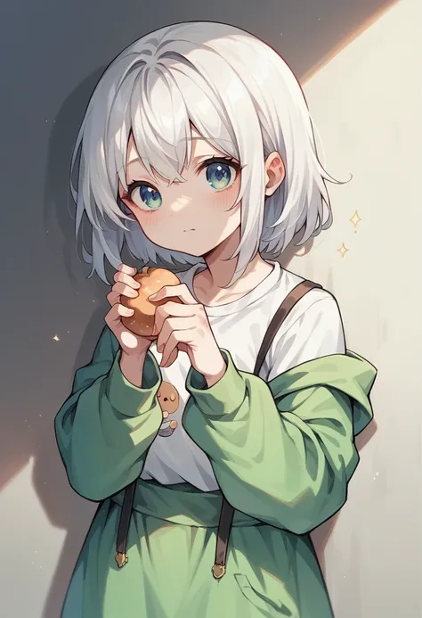 Super cute white hair anime girl