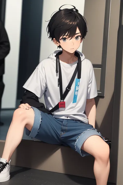 Daichi Idade: 17 years old Height: 1,75 m Hair: average, slightly wavy and light brown, usually styled casually. Has a fringe that falls slightly over the eyes.
eyeballs: big and bright, light blue color.
tenue: Wear a graphic t-shirt with a futuristic des...