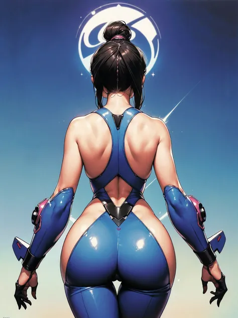 (((fully body))), (((Back view))), (((perfect aSS))), (((maiS alta qualidade))),work of art,1womanl,((a peSSoa perfeita)),((Mulher Super linda)),univerSo cyberpunk, Sci-fi, mecha, roSto perfeito detalhado,retro,vintage,CláSSico,60S,70S,80&#39;S,old pôSter ...