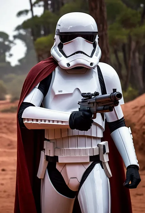 A First Order stormtrooper. Her gleaming red armor is a strange version of ordinary stormtrooper armor, but the bloodthirsty violence of the color exerts a bloody threat. He wears a cape slung over one shoulder. Sweaty blue-black hair, cut short. A man of ...