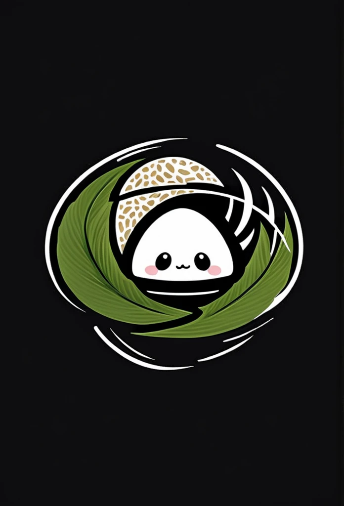 Stylish logo of a Japanese rice ball specialty store

 draw a rice ball on the logo so that anyone can see it as a rice ball

 A logo with laver and rice ball coming to the center

 elements of Japanese style around it

 Rice balls, Japanese bamboo bushes,...