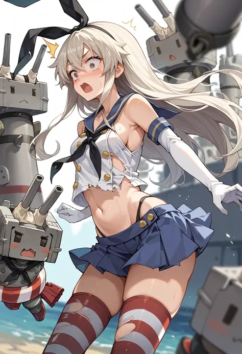 score_9,score_8_up,score_7_up,source_anime,cowboy shot,Idealized Forms,Natural Light,details background,blurry background,extremely detailed,1girl,shimakaze(kancolle),Surprised,Jump up,ripping clothes