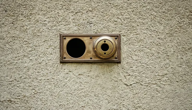 Old apartment wall、Small peephole