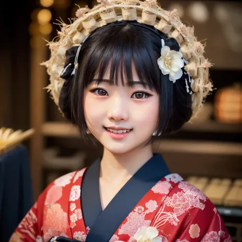 Wearing kimono、Asian girl with flower decoration, portrait of a Japanese girl, of a youthful Japanese girl, portrait of a Japanese teen, beautiful Japanese girls face, traditional Japanese, Young Asian Girl, Japanese model, Race : Japanese, Geisha photo po...