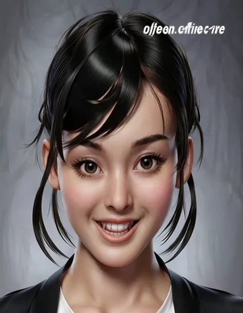 Lets refine the prompt to ensure the girl is facing forward and the hair matches the reference image more closely.

### Refined and Enhanced Prompt

"A highly realistic waist-up image of a young girl facing forward with a radiant smile, large, expressive b...