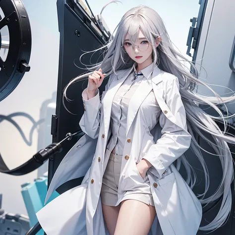 Imagine a MBTI logician、Create a single woman in a white coat who works hard.。