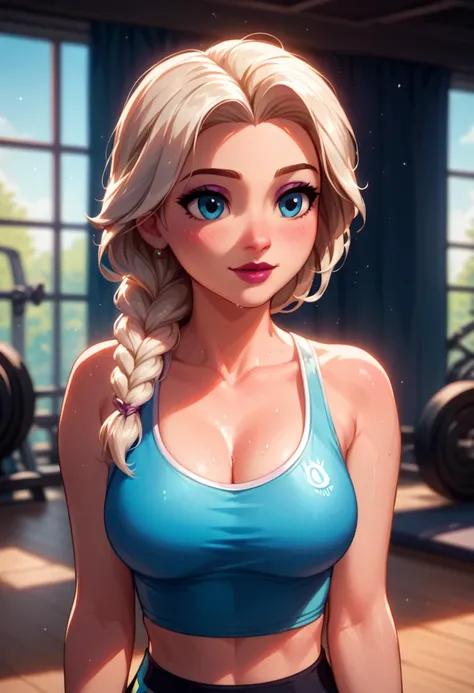 score_9,score_8_up,score_7_up,score_6_up, detailed soft lighting, cinematic film still casual elsa, (cute workout attire, long hair, braid:1.1), elegant, sexy pose, shallow depth of field, vignette, highly detailed, high budget, bokeh, cinemascope, moody, ...