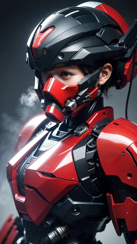 最high quality非常に詳細, Advanced Details, high quality, 最high quality, High resolution, 1080P, hard disk, beautiful,(War Machine),(headgear),See the big picture,beautifulサイボーグ女性,Shining red mecha cyborg girl,BATTLE MODE,Mecha Body Girl　8k bright red body armor...