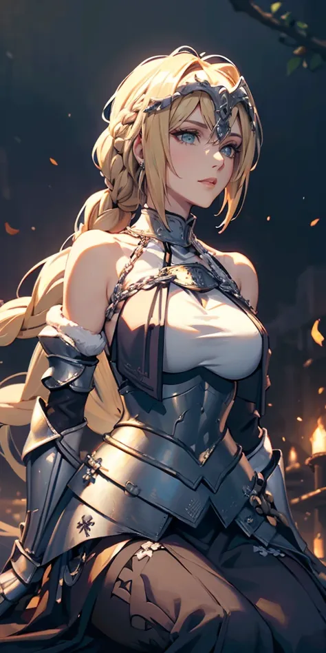 artoria lancer, mulher madura, elegante, cabelo loiro, olhos verdes, curvilíneo, coroa, ombro nu, tronco, resolução 4k, alta qua...