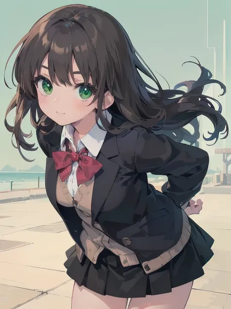 ((Tabletop, Highest quality, High resolution, Hmph, Pixel perfect, Depth of written boundary, 4K, Hmph, Hmph))), One Girl, single, alone, Beautiful Anime Girls, Beautiful art style, Anime characters, ((Long Hair, bangs, Dark brown hair, Curly Hair:0.8)), (...