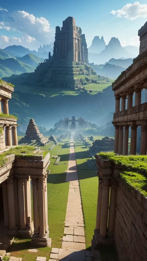 landscape,Buildings of ancient advanced civilizations，High resolution, masterpiece, 最high quality, High detail, high quality, Very detailed, Ultra high definition, 