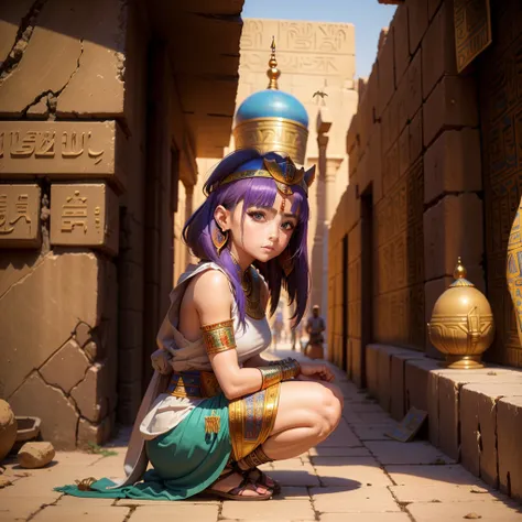 Cute ancient Egyptian princess、Colorful temples of ancient Egypt、The colorful streets of ancient Egypt