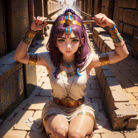 Cute ancient Egyptian princess、Colorful temples of ancient Egypt、The colorful streets of ancient Egypt