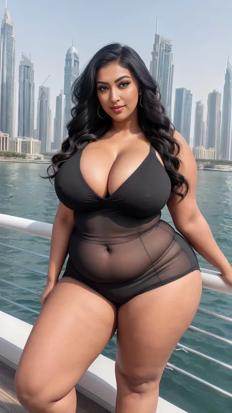 rituparna sengupta Indian beautiful woman curvy plus size hour glass bulky huge figure woman, closeup camera view, big huge m-cup breast, wearing SHEIN Frenchy Plus Sweetheart Neck Ruched Tee , covered Bust , elegant standing position, eye contact view, di...